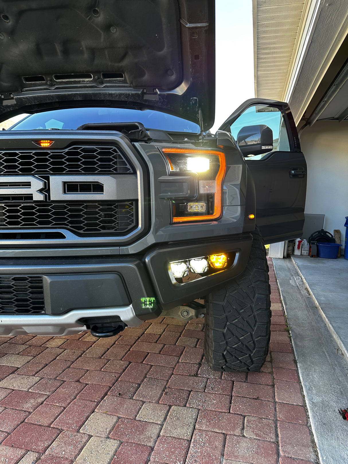 2017-2020 Ford Raptor 4Banger LED Fog Lights Pods + Bracket Assembly Kit