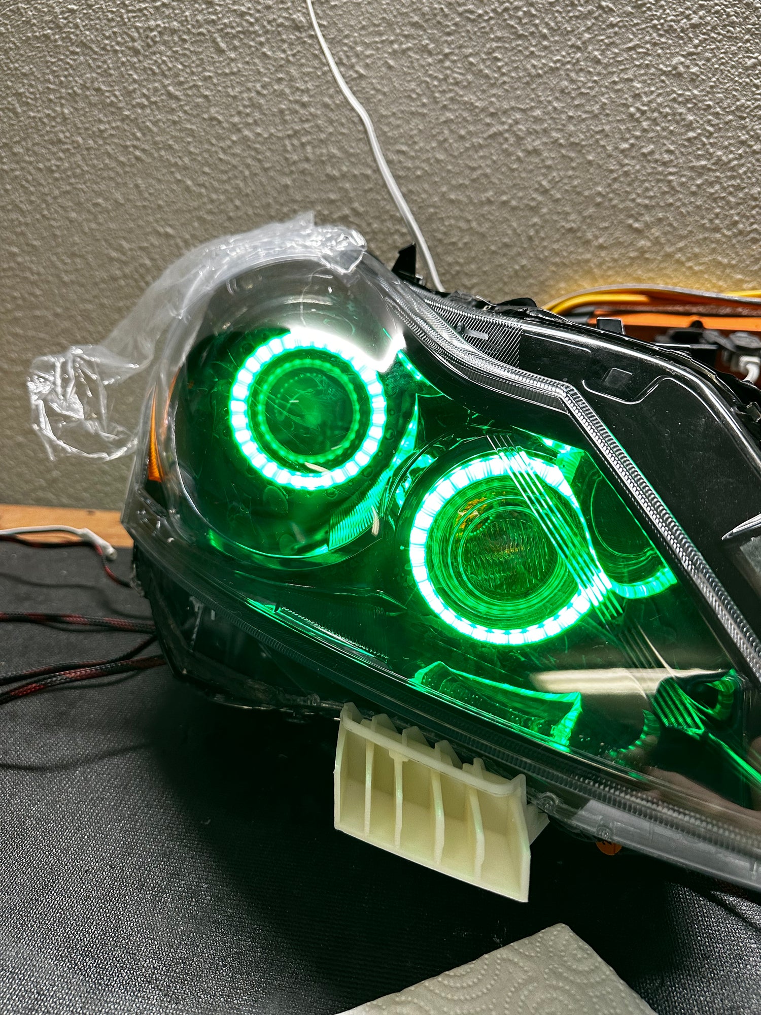 2010-2013 Infiniti G37/G25/Q40 Sedan RGBW Color-Chasing LED Halo Prebuilt Headlights (Flow Series) LED headlight kit AutoLEDTech Oracle Lighting Trendz Flow Series RGBHaloKits OneUpLighting Morimoto