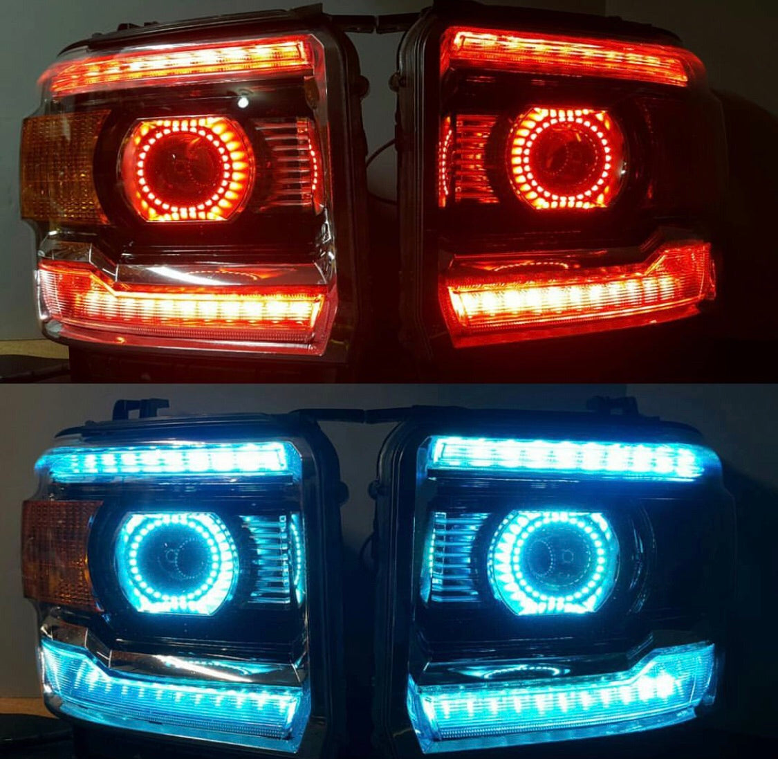 2014-2019 GMC Sierra RGBW LED DRL Boards LED headlight kit AutoLEDTech Oracle Lighting Trendz Flow Series RGBHaloKits OneUpLighting Morimoto