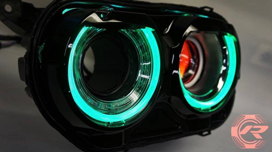 2015-2023 Dodge Challenger RGBW +A LED DRL Replacement Boards LED headlight kit AutoLEDTech Oracle Lighting Trendz Flow Series RGBHaloKits OneUpLighting Morimoto
