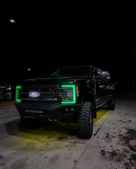 2017-2019 Ford F250 F350 Super Duty RGBW +A LED DRL Boards LED headlight kit AutoLEDTech Oracle Lighting Trendz Flow Series RGBHaloKits OneUpLighting Morimoto