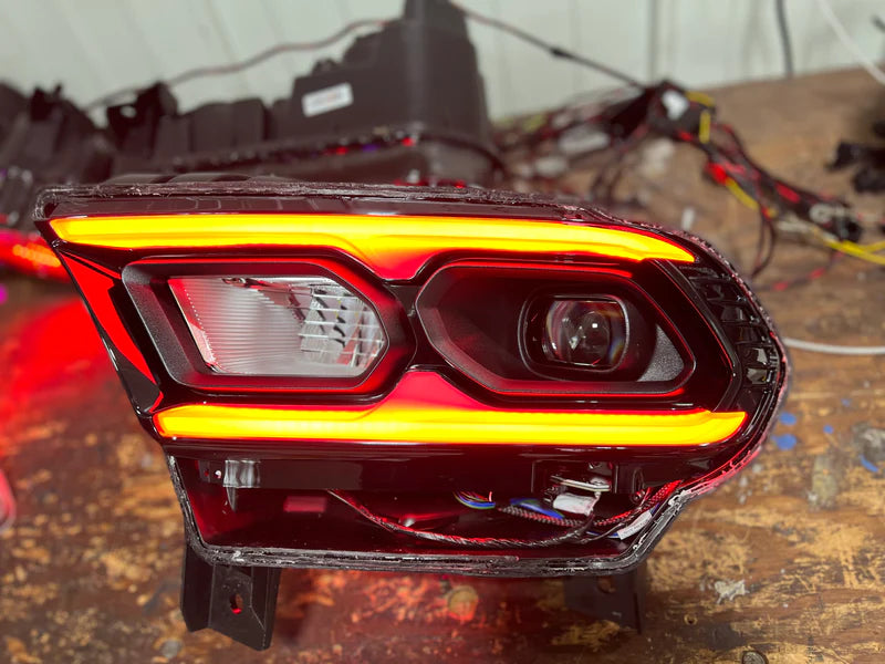 2021-2023+ Dodge Durango RGBW Color-Chasing LED DRL Prebuilt Headlights (Flow Series) LED headlight kit AutoLEDTech Oracle Lighting Trendz Flow Series RGBHaloKits OneUpLighting Morimoto