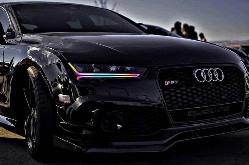 2012-2015 Audi A7/S7/RS7 RGBW Color-Chasing DRL Tube Kit LED headlight kit AutoLEDTech Oracle Lighting Trendz Flow Series RGBHaloKits OneUpLighting Morimoto