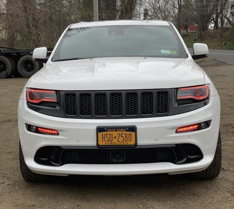 2011-2021 Jeep Grand Cherokee WK2 RGBW Color-Chasing LED DRL Replacement Headlights - Halogen to LED DRL HID Conversion LED headlight kit AutoLEDTech Oracle Lighting Trendz Flow Series RGBHaloKits OneUpLighting Morimoto