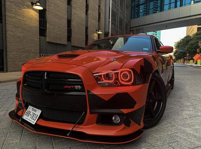 2011-2014 Dodge Charger RGBW Color-Chasing LED Halo Kit LED headlight kit AutoLEDTech Oracle Lighting Trendz Flow Series RGBHaloKits OneUpLighting Morimoto