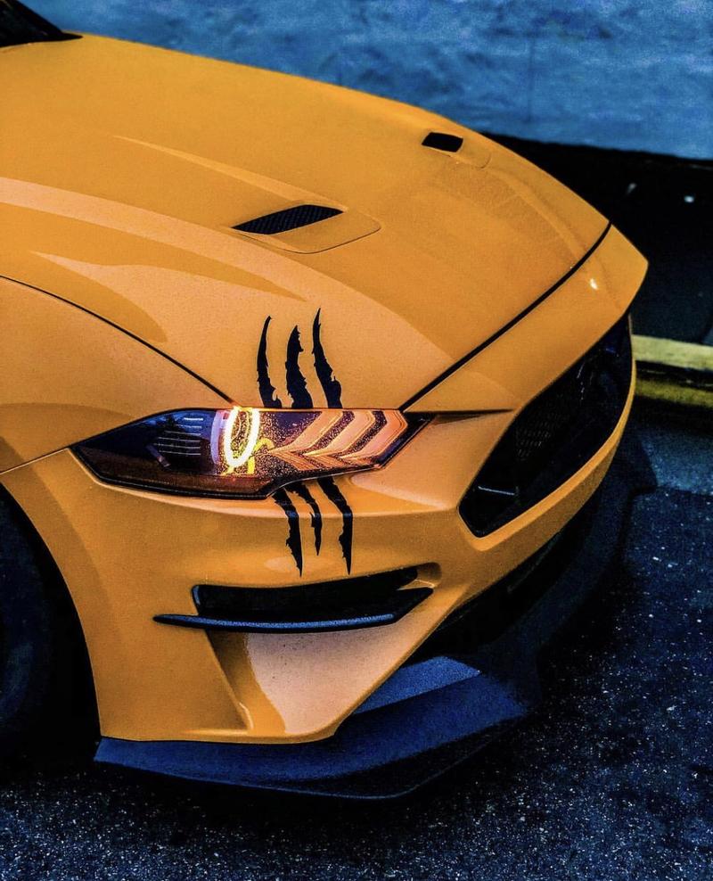 2018-2023 Ford Mustang RGBW Color-Chasing LED DRL Halo Prebuilt Headlights (Flow Series) LED headlight kit AutoLEDTech Oracle Lighting Trendz Flow Series RGBHaloKits OneUpLighting Morimoto