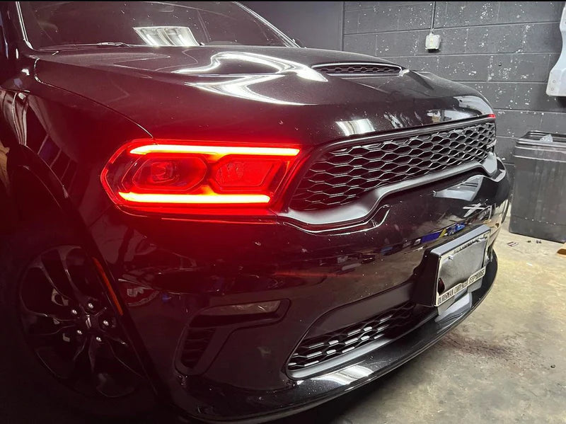 2021-2023+ Dodge Durango RGBW Color-Chasing LED DRL Prebuilt Headlights (Flow Series) LED headlight kit AutoLEDTech Oracle Lighting Trendz Flow Series RGBHaloKits OneUpLighting Morimoto