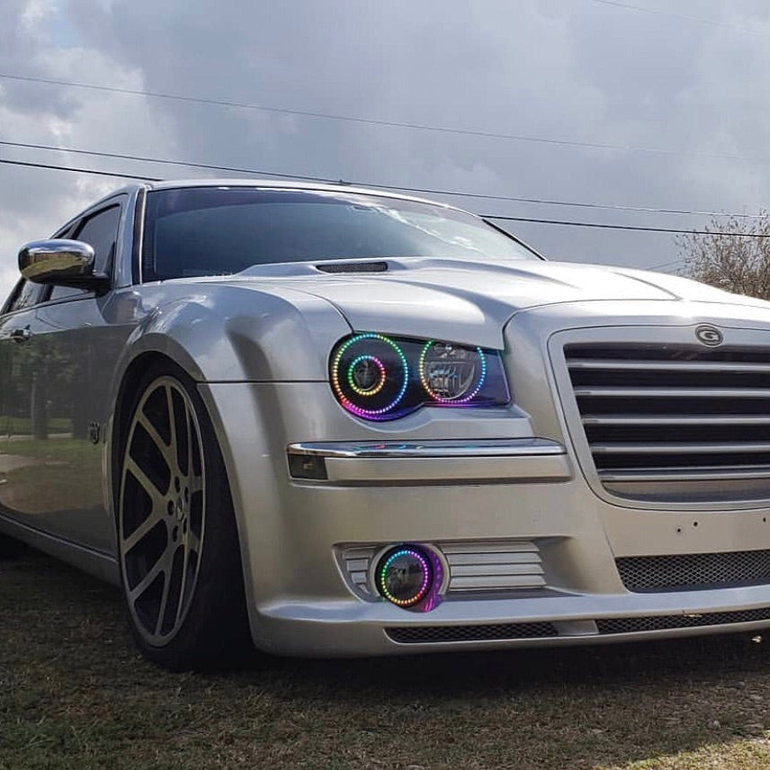 2005-2010 Chrysler 300C & SRT RGBW Color-Chasing Halo Kit LED headlight kit AutoLEDTech Oracle Lighting Trendz Flow Series RGBHaloKits OneUpLighting Morimoto