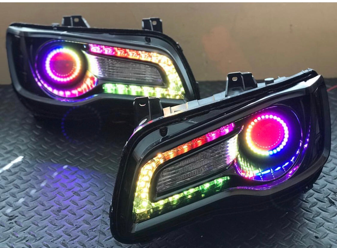 2011-2023 Chrysler 300 C SRT RGBW Color-Chasing LED DRL Boards LED headlight kit AutoLEDTech Oracle Lighting Trendz Flow Series RGBHaloKits OneUpLighting Morimoto