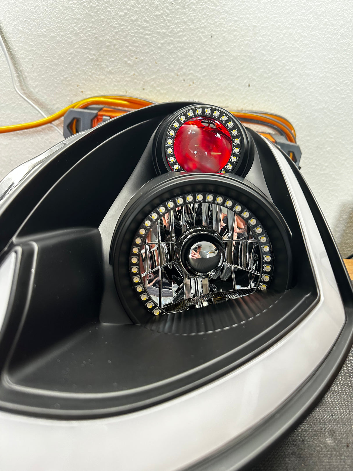 2003-2007 Infiniti G35 Coupe RGBW Color-Chasing LED Halo DRL Headlights - Flow Series LED headlight kit AutoLEDTech Oracle Lighting Trendz Flow Series RGBHaloKits OneUpLighting Morimoto