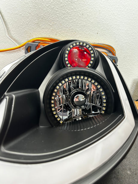 2003-2007 Infiniti G35 Coupe RGBW Color-Chasing LED Halo DRL Headlights - Flow Series LED headlight kit AutoLEDTech Oracle Lighting Trendz Flow Series RGBHaloKits OneUpLighting Morimoto