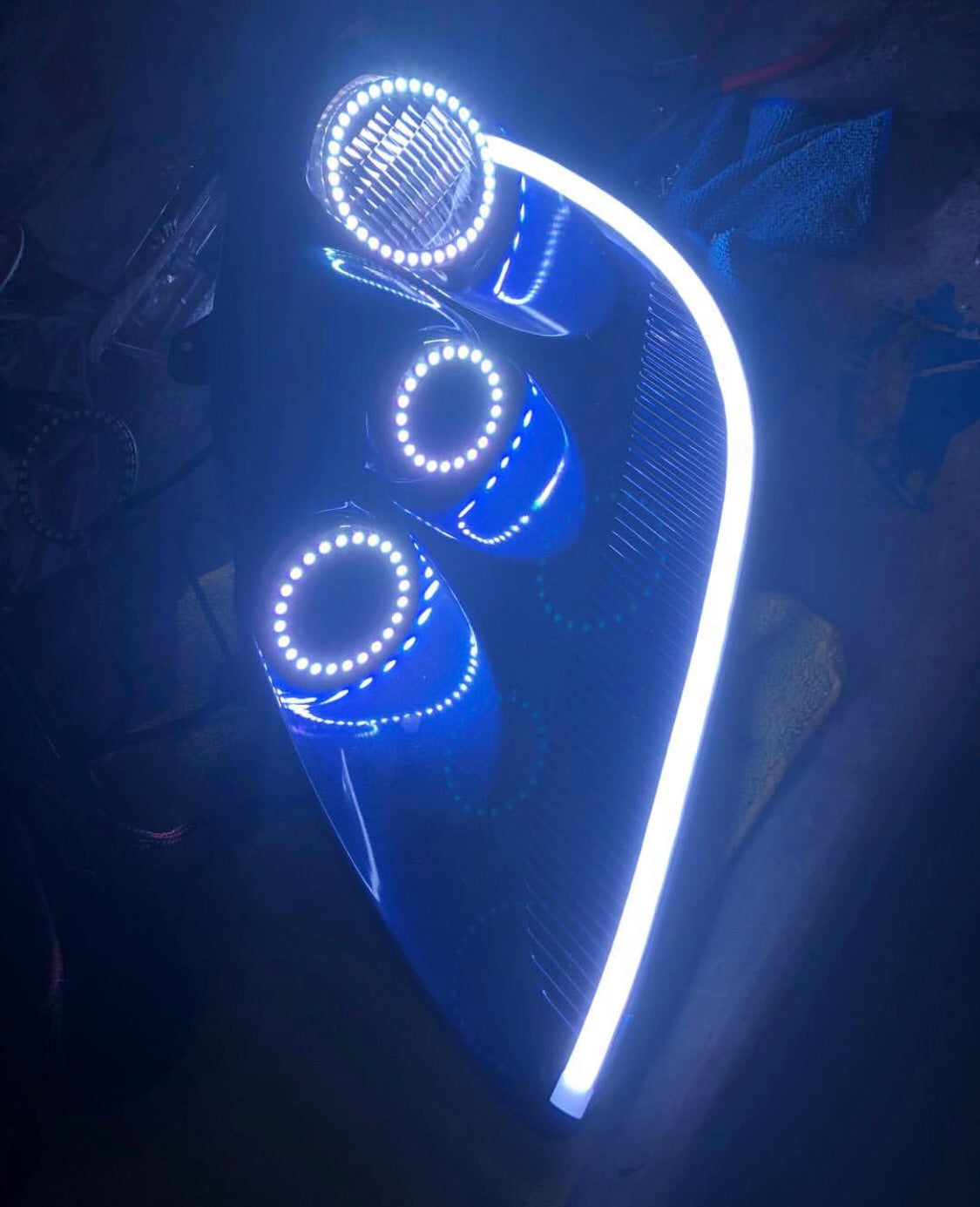 2005-2013 Chevrolet C6 Corvette RGBW Color-Chasing LED Halo DRL Kit LED headlight kit AutoLEDTech Oracle Lighting Trendz Flow Series RGBHaloKits OneUpLighting Morimoto