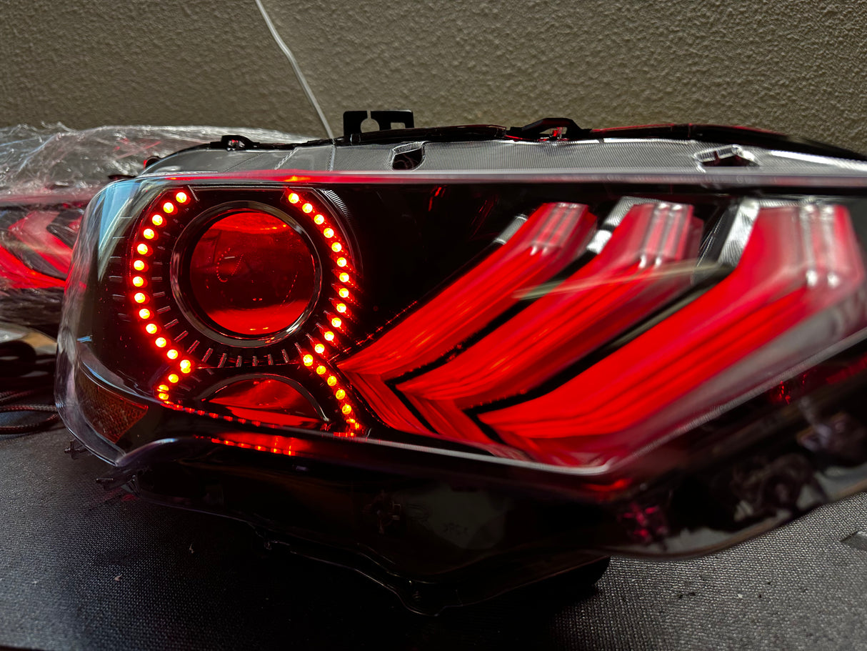 2018-2023 Ford Mustang RGBW Flow Series LED DRL Halo Headlights