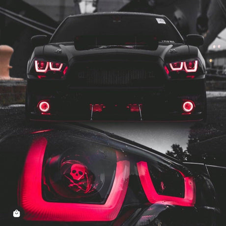 2011-2014 Dodge Charger RGBW Color-Chasing Spec-D LED Halo DRL Headlights (Flow Series) LED headlight kit AutoLEDTech Oracle Lighting Trendz Flow Series RGBHaloKits OneUpLighting Morimoto