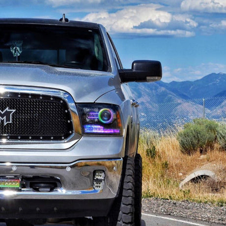 2009-2018 Dodge Ram 1500 2500 RGBW Color-Chasing LED Halo Kit (Projector) LED headlight kit AutoLEDTech Oracle Lighting Trendz Flow Series RGBHaloKits OneUpLighting Morimoto