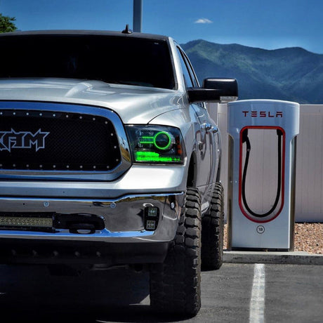 2009-2018 Dodge Ram 1500 2500 RGBW Color-Chasing LED Halo Kit (Projector) LED headlight kit AutoLEDTech Oracle Lighting Trendz Flow Series RGBHaloKits OneUpLighting Morimoto