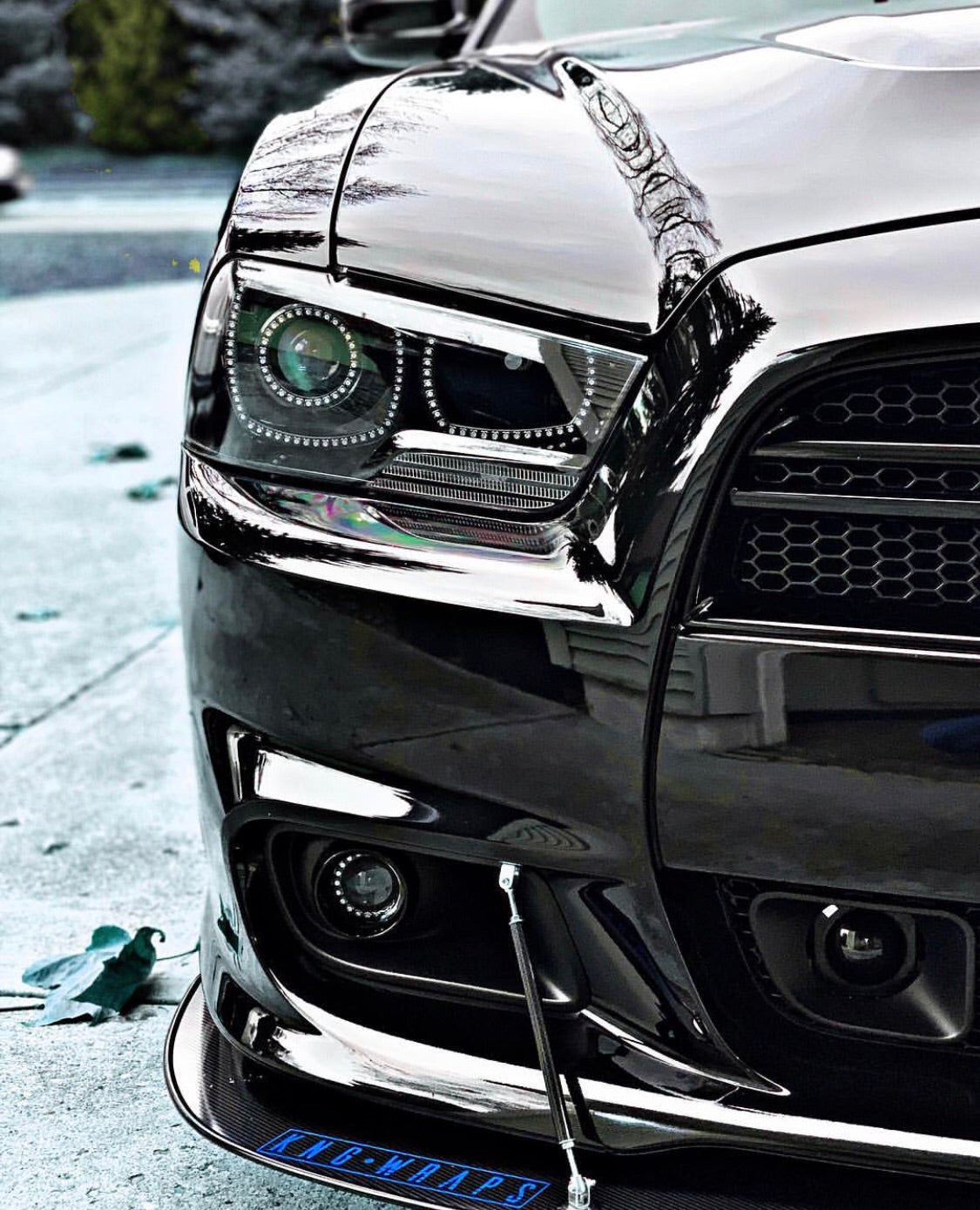 2011-2014 Dodge Charger RGBW Color-Chasing LED Halo Kit LED headlight kit AutoLEDTech Oracle Lighting Trendz Flow Series RGBHaloKits OneUpLighting Morimoto