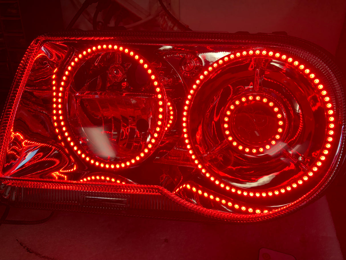2005-2010 Chrysler 300C & SRT RGBW Color-Chasing Halo Kit LED headlight kit AutoLEDTech Oracle Lighting Trendz Flow Series RGBHaloKits OneUpLighting Morimoto