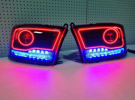 2013-2018 Dodge Ram 1500 2500 Color-Chasing/RGBW +A LED DRL Boards LED headlight kit AutoLEDTech Oracle Lighting Trendz Flow Series RGBHaloKits OneUpLighting Morimoto