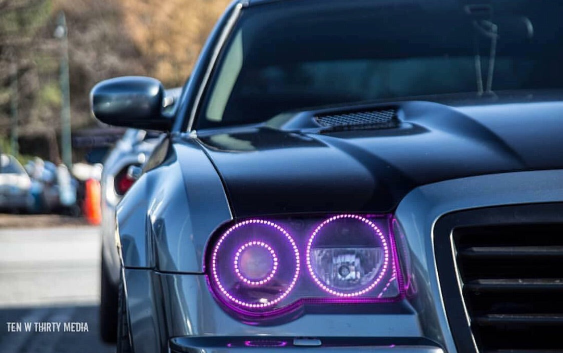 2005-2010 Chrysler 300C & SRT RGBW Color-Chasing Halo Kit LED headlight kit AutoLEDTech Oracle Lighting Trendz Flow Series RGBHaloKits OneUpLighting Morimoto
