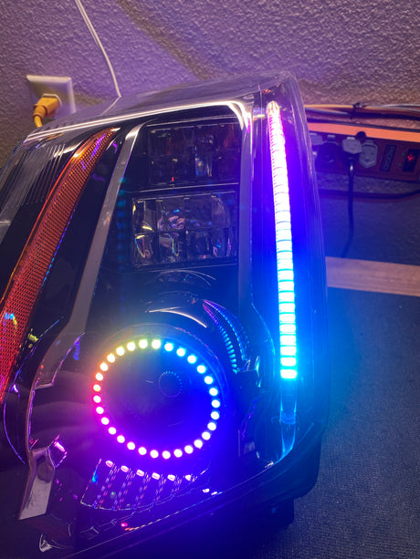 2008-2015 Cadillac CTS & CTS-V RGBW Color-Chasing LED Halo DRL Headlights LED headlight kit AutoLEDTech Oracle Lighting Trendz Flow Series RGBHaloKits OneUpLighting Morimoto