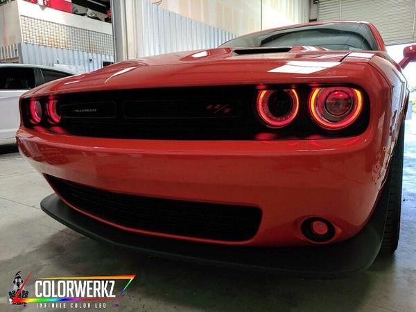 2015-2023 Dodge Challenger RGBW +A LED DRL Replacement Boards LED headlight kit AutoLEDTech Oracle Lighting Trendz Flow Series RGBHaloKits OneUpLighting Morimoto