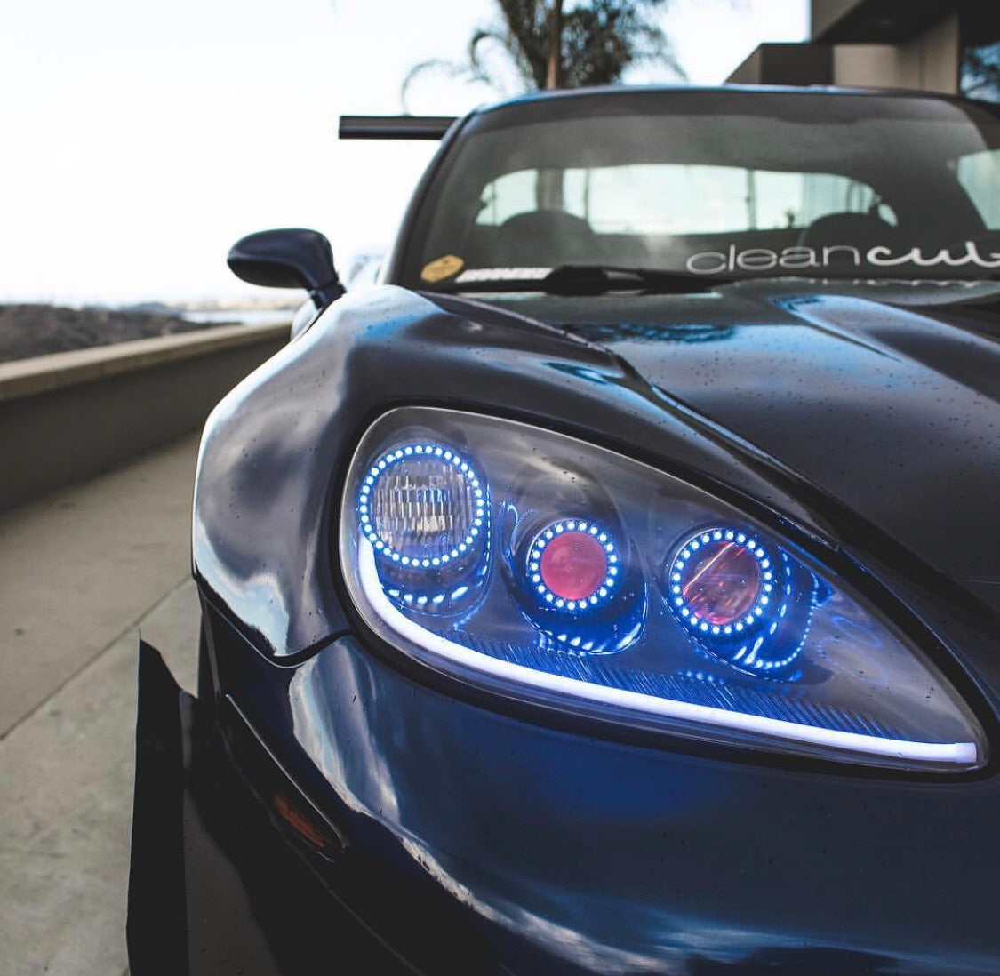 2005-2013 Chevrolet C6 Corvette RGBW Color-Chasing LED Halo DRL Kit LED headlight kit AutoLEDTech Oracle Lighting Trendz Flow Series RGBHaloKits OneUpLighting Morimoto