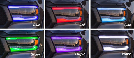 2019-2023 Ram 1500 Truck RGBW +A LED DRL Boards (Laramie Rebel Big Horn) LED headlight kit AutoLEDTech Oracle Lighting Trendz Flow Series RGBHaloKits OneUpLighting Morimoto