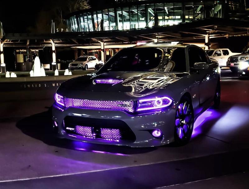 2015-2023 Dodge Charger RGBW Color-Chasing Halo LED DRL Prebuilt Halo Headlights (Flow Series) LED headlight kit AutoLEDTech Oracle Lighting Trendz Flow Series RGBHaloKits OneUpLighting Morimoto