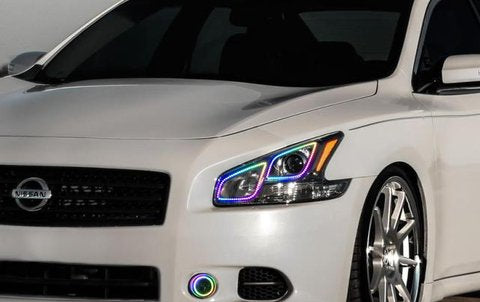 2009-2014 Nissan Maxima Color-Chasing Halo Kit LED headlight kit AutoLEDTech Oracle Lighting Trendz Flow Series RGBHaloKits OneUpLighting Morimoto