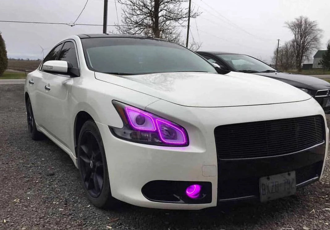 2009-2014 Nissan Maxima Color-Chasing Halo Kit LED headlight kit AutoLEDTech Oracle Lighting Trendz Flow Series RGBHaloKits OneUpLighting Morimoto