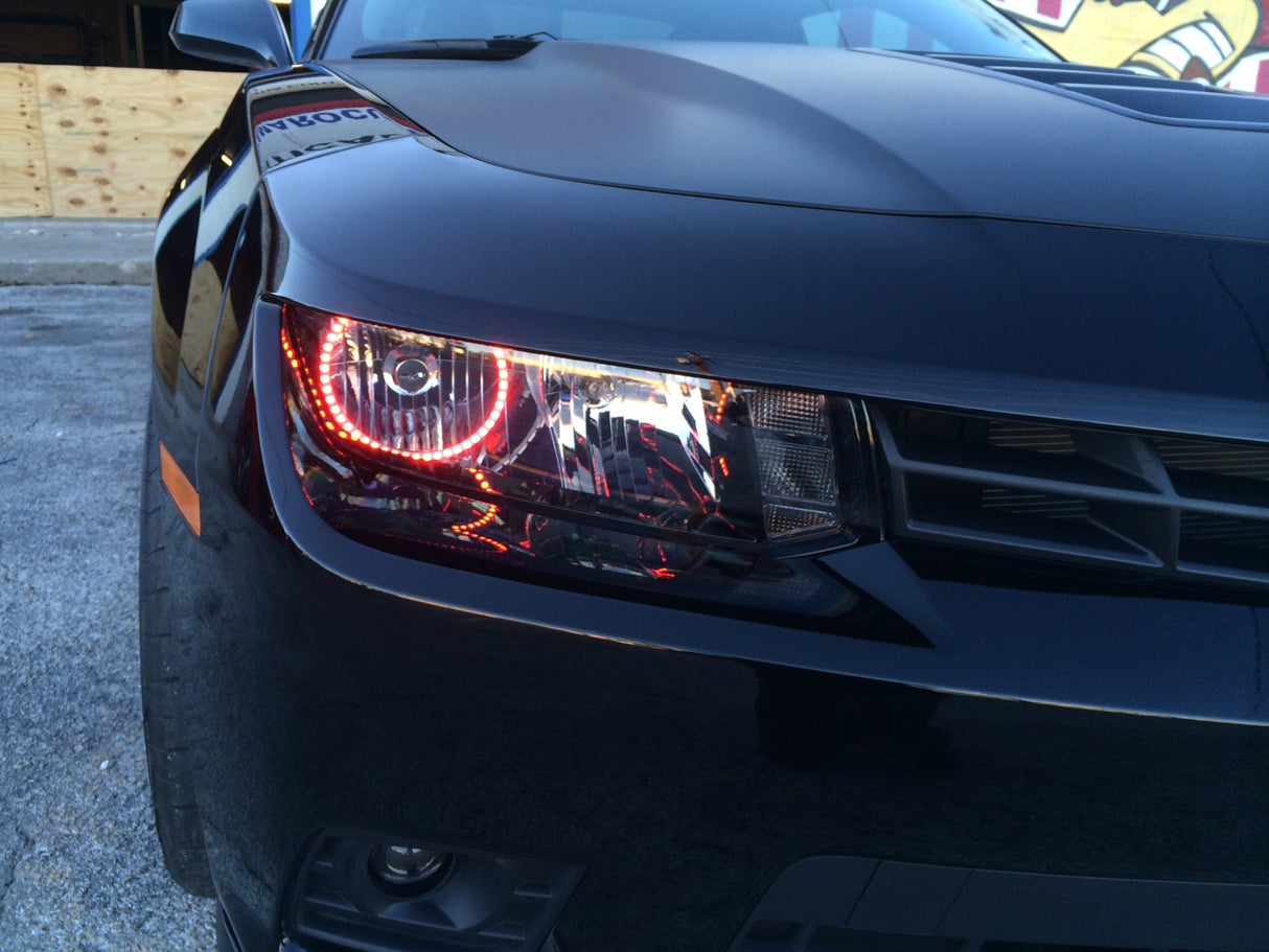 2014-2015 Chevrolet Camaro Non RS/SS (Halogen) Color-Chasing Halo Kit LED headlight kit AutoLEDTech Oracle Lighting Trendz Flow Series RGBHaloKits OneUpLighting Morimoto