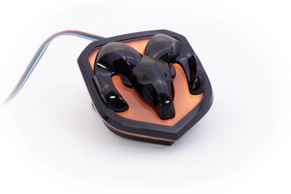 2013-2019 Ram Head LED Badge Emblem Logos (RGBW/White) LED headlight kit AutoLEDTech Oracle Lighting Trendz Flow Series RGBHaloKits OneUpLighting Morimoto