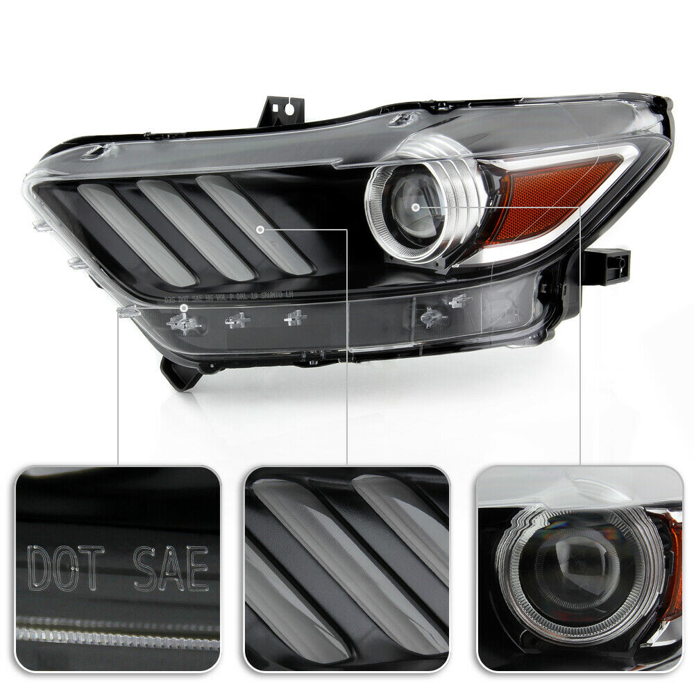 2015-2020 Ford Mustang RGBW Color-Chasing LED DRL Halo Prebuilt Headlights (Flow Series) LED headlight kit AutoLEDTech Oracle Lighting Trendz Flow Series RGBHaloKits OneUpLighting Morimoto