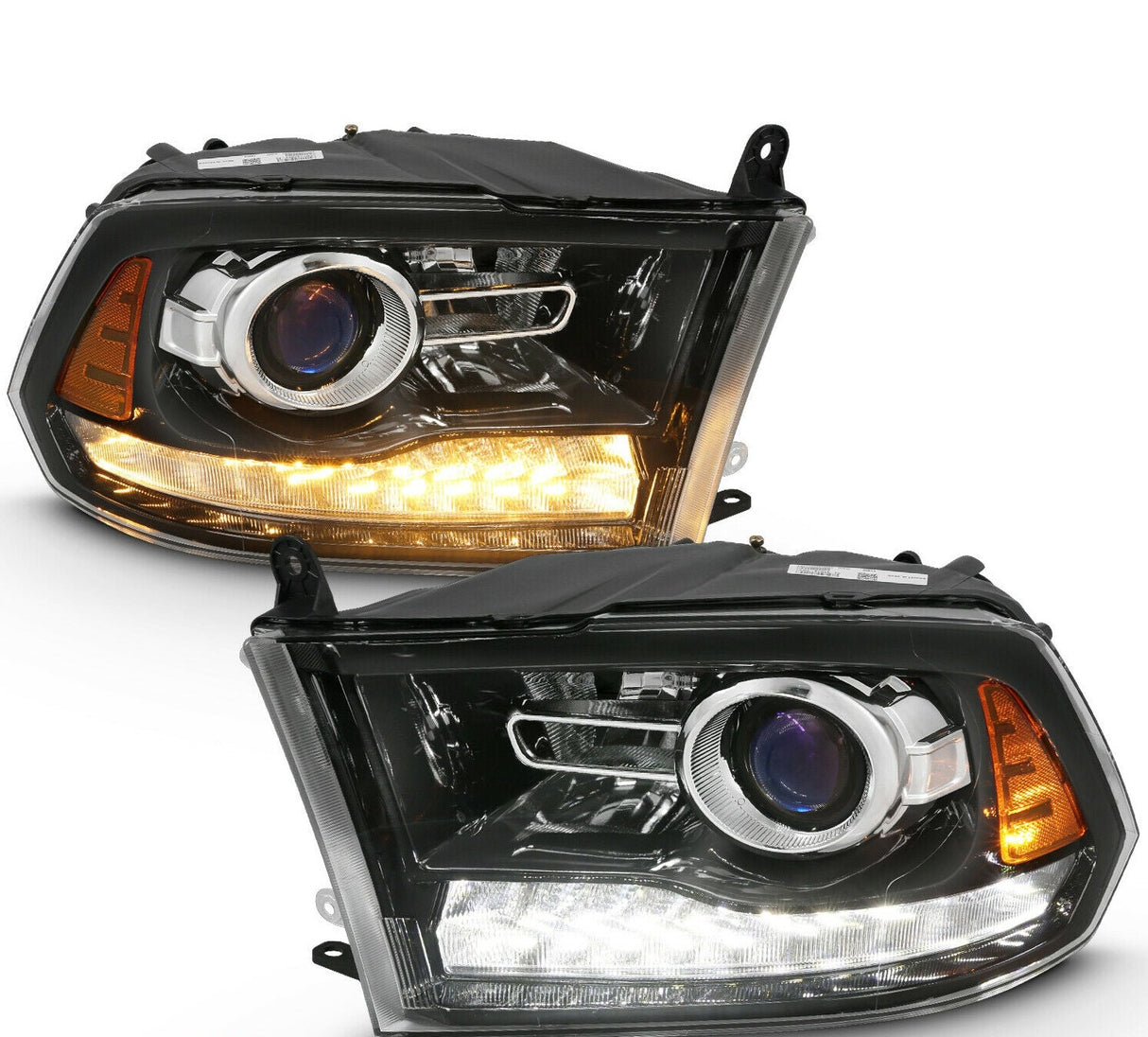 2009-2018 Dodge Ram 1500 2500 RGBW Color-Chasing LED Halo DRL Prebuilt Headlights LED headlight kit AutoLEDTech Oracle Lighting Trendz Flow Series RGBHaloKits OneUpLighting Morimoto