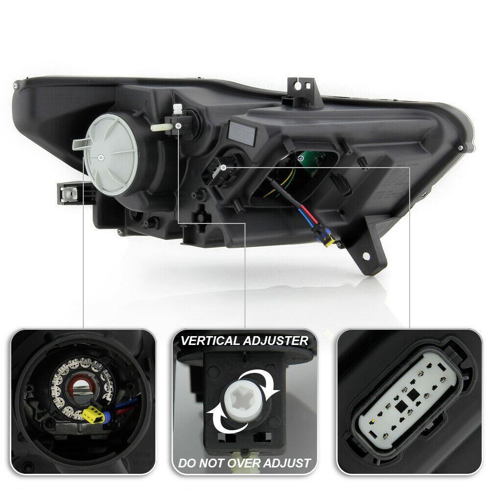 2015-2020 Ford Mustang RGBW Color-Chasing LED DRL Halo Prebuilt Headlights (Flow Series) LED headlight kit AutoLEDTech Oracle Lighting Trendz Flow Series RGBHaloKits OneUpLighting Morimoto