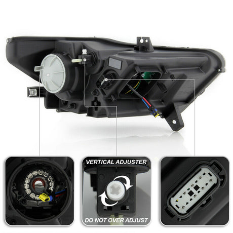 2015-2020 Ford Mustang RGBW Color-Chasing LED DRL Halo Prebuilt Headlights (Flow Series) LED headlight kit AutoLEDTech Oracle Lighting Trendz Flow Series RGBHaloKits OneUpLighting Morimoto