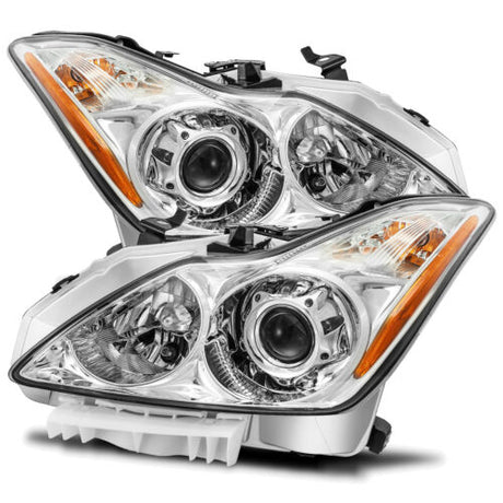 2008-2015 Infiniti G37/Q60 Coupe RGBW Color-Chasing LED Halo Prebuilt Headlights (Flow Series) LED headlight kit AutoLEDTech Oracle Lighting Trendz Flow Series RGBHaloKits OneUpLighting Morimoto