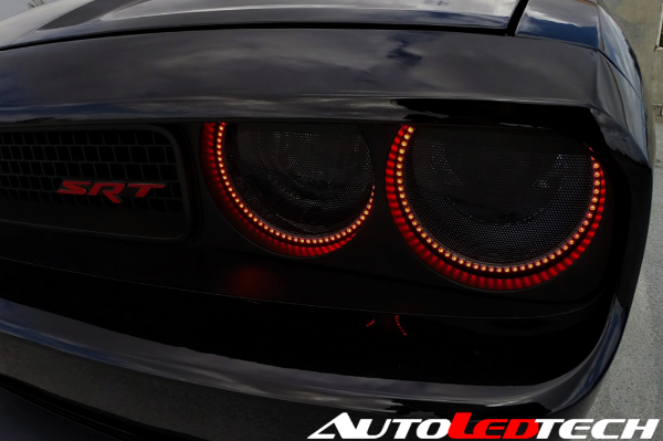 2008-2014 Dodge Challenger WATERPROOF RGBW Color-Chasing Exterior LED Easy Install Halo Kit (Flow Series) LED headlight kit AutoLEDTech Oracle Lighting Trendz Flow Series RGBHaloKits OneUpLighting Morimoto