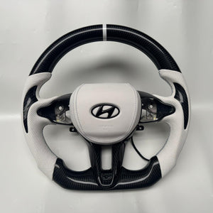 2019-2026+ Hyundai Veloster/Elantra N Custom Carbon Fiber Steering Wheel - AutoLEDTech.com