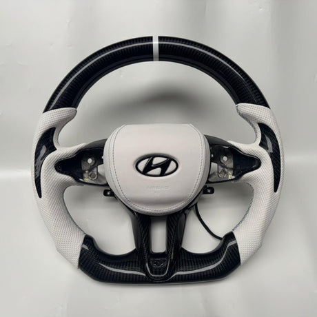 2019-2026+ Hyundai Veloster/Elantra N Custom Carbon Fiber Steering Wheel - AutoLEDTech.com