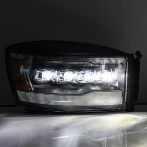 2006-2009 Dodge Ram NOVA-Series LED Projector Headlights - Alpha Black - AutoLEDTech.com