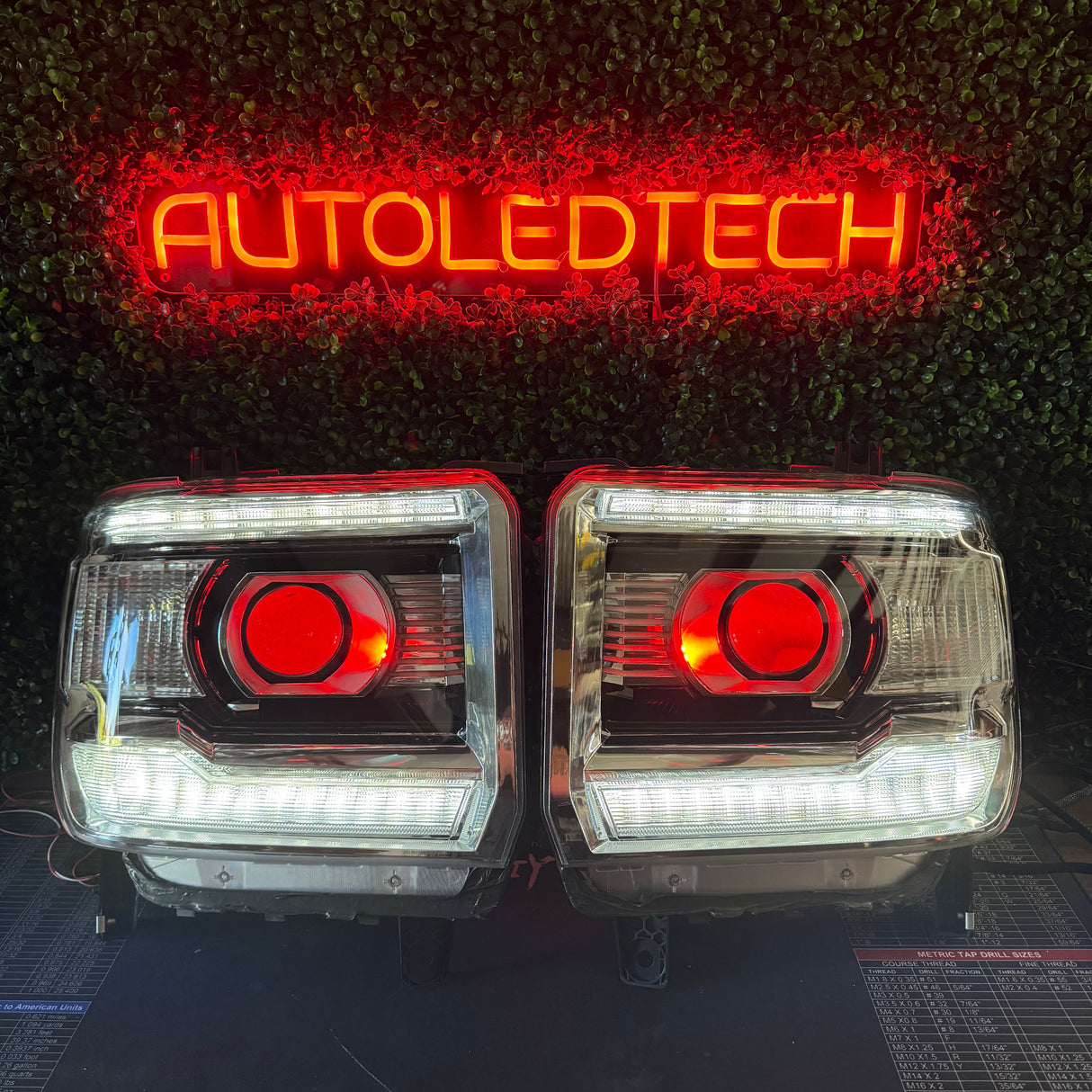 2014-2019 GMC Sierra HD RGBW Flow Series LED DRL Headlights