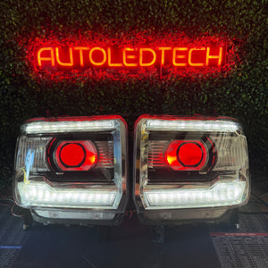 2014-2019 GMC Sierra HD RGBW Flow Series LED DRL Headlights
