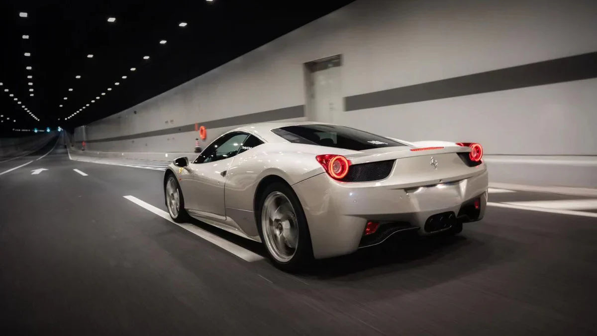 10-15 Ferrari 458 NOVA-Series Prismatic LED Tail Lights Smoke - AutoLEDTech.com