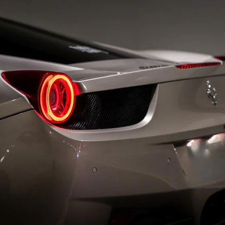 10-15 Ferrari 458 NOVA-Series Prismatic LED Tail Lights Smoke - AutoLEDTech.com