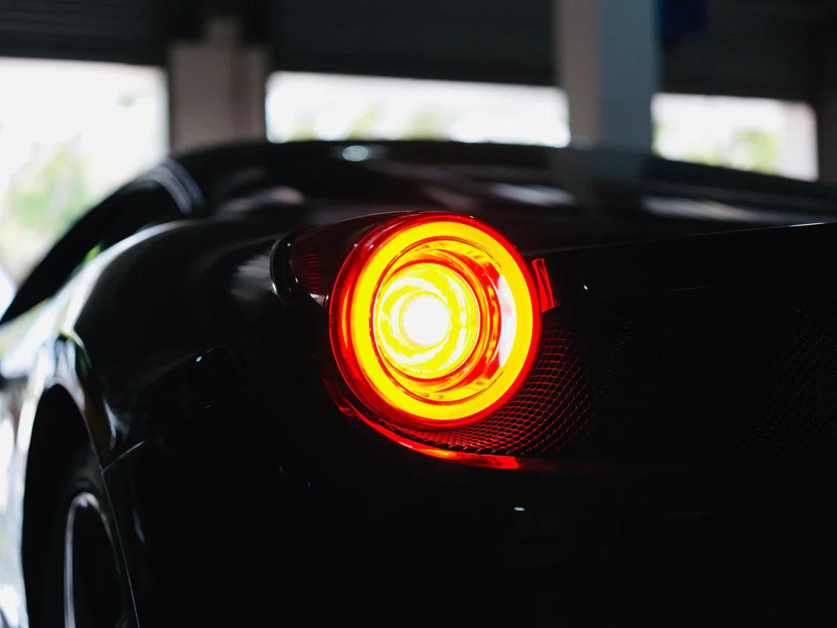 10-15 Ferrari 458 NOVA-Series Prismatic LED Tail Lights Smoke - AutoLEDTech.com