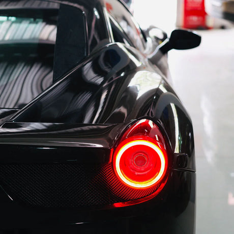 10-15 Ferrari 458 NOVA-Series Prismatic LED Tail Lights Smoke - AutoLEDTech.com