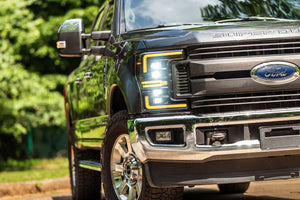 2017-2019 Ford Super Duty F-250/F-350 White Amber LED DRL Projector Replacement Headlights V2 LED headlight kit AutoLEDTech Oracle Lighting Trendz Flow Series RGBHaloKits OneUpLighting Morimoto