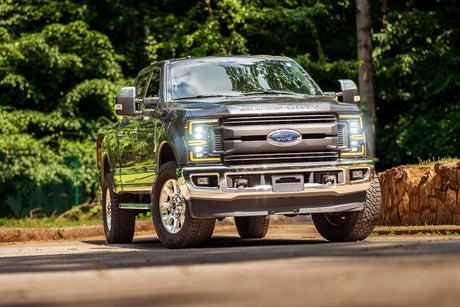 2017-2019 Ford Super Duty F-250/F-350 White Amber LED DRL Projector Replacement Headlights V2 LED headlight kit AutoLEDTech Oracle Lighting Trendz Flow Series RGBHaloKits OneUpLighting Morimoto